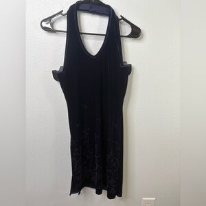 Beware Size Medium Blue Velvet Halter Top Dress